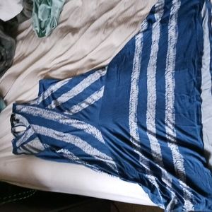 NWOT BCBGMAXAZRIA blue and white tiedye sleeveless dress, Sz XXS
